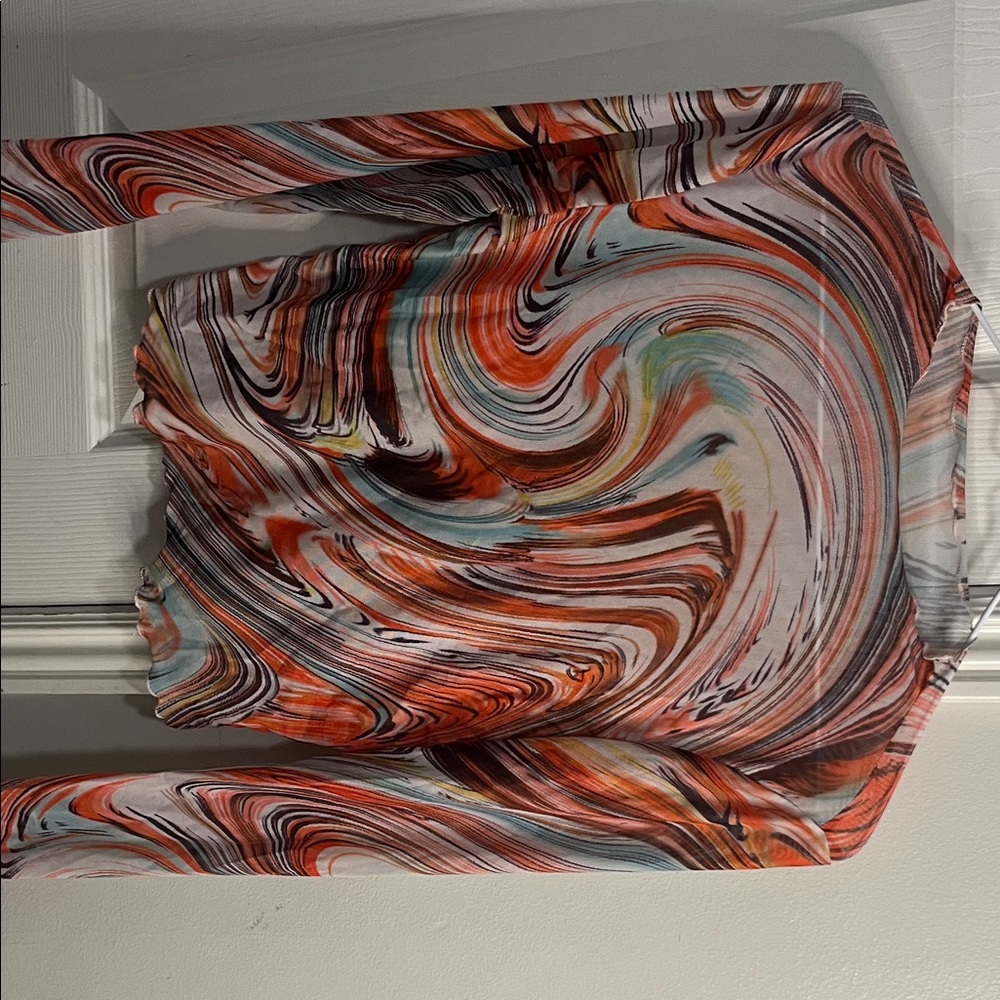SHEIN Multicolor Swirl Blouse